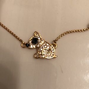 NWT kate spade CUTE PUPPY BRACELET-ADJUSTABLE GOLD OUTLINE PAVÈ RHINESTONE FILL!